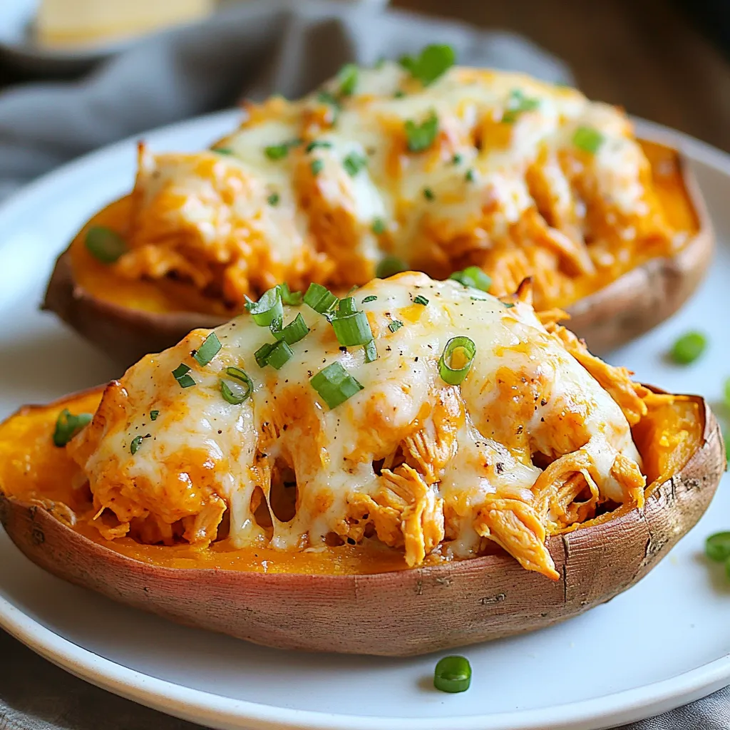 Buffalo Chicken Stuffed Sweet Potatoes Savory Delight