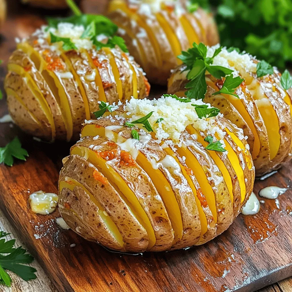 Air Fryer Garlic Parmesan Hasselback Potatoes Delight