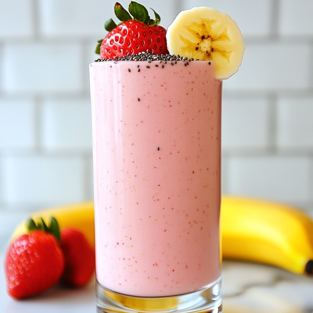 Strawberry Banana Oat Smoothie Creamy and Delicious Blend