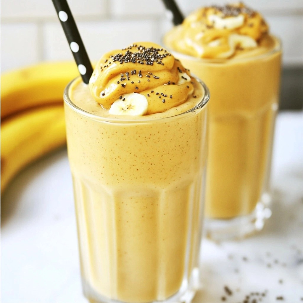 Creamy Healthy Peanut Butter Banana Smoothie Recipe