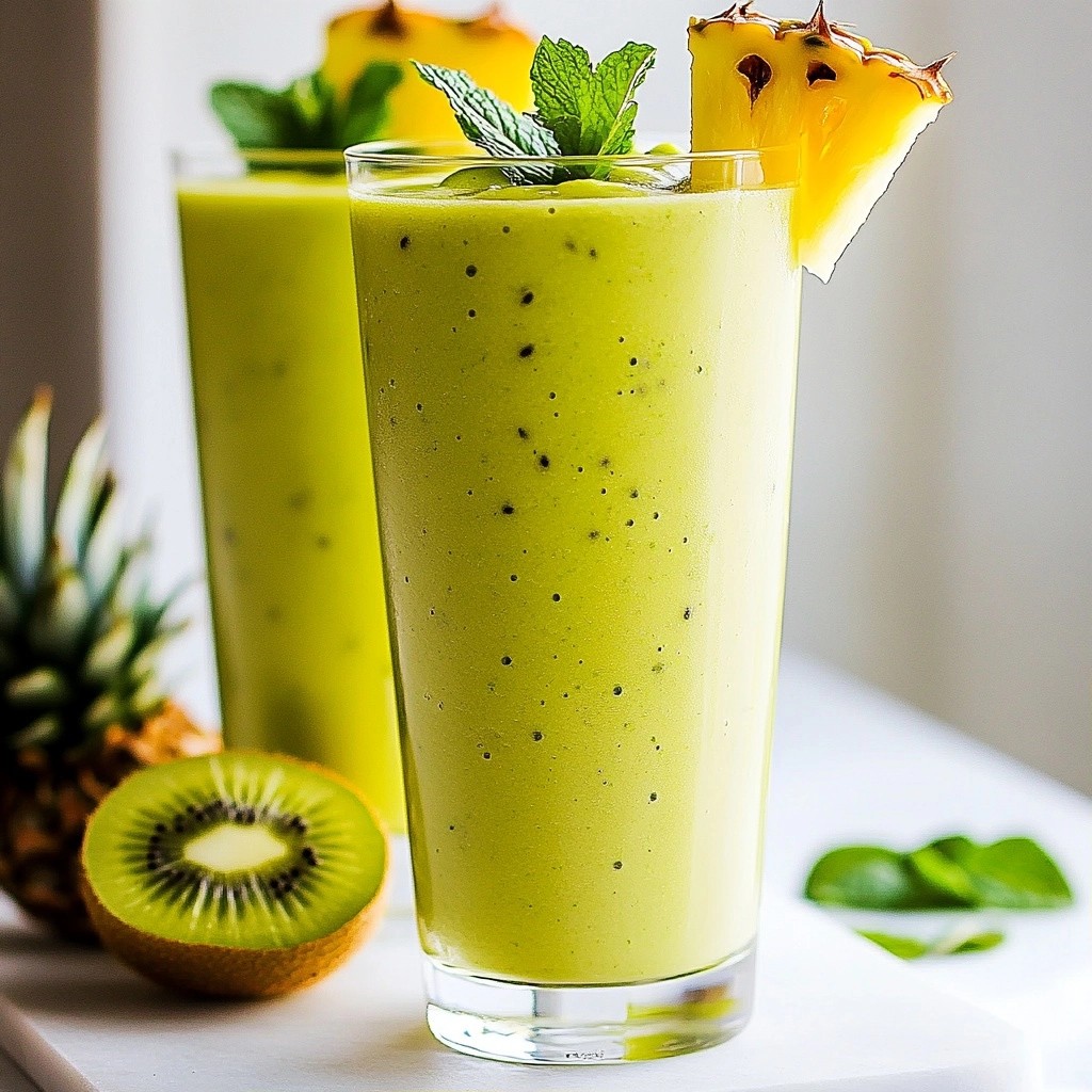 Tropical Healthy Coconut Kiwi Smoothie Delight