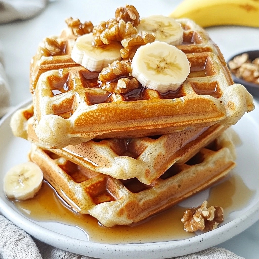 Fluffy Healthy Banana Nut Waffles Delightful Recipe