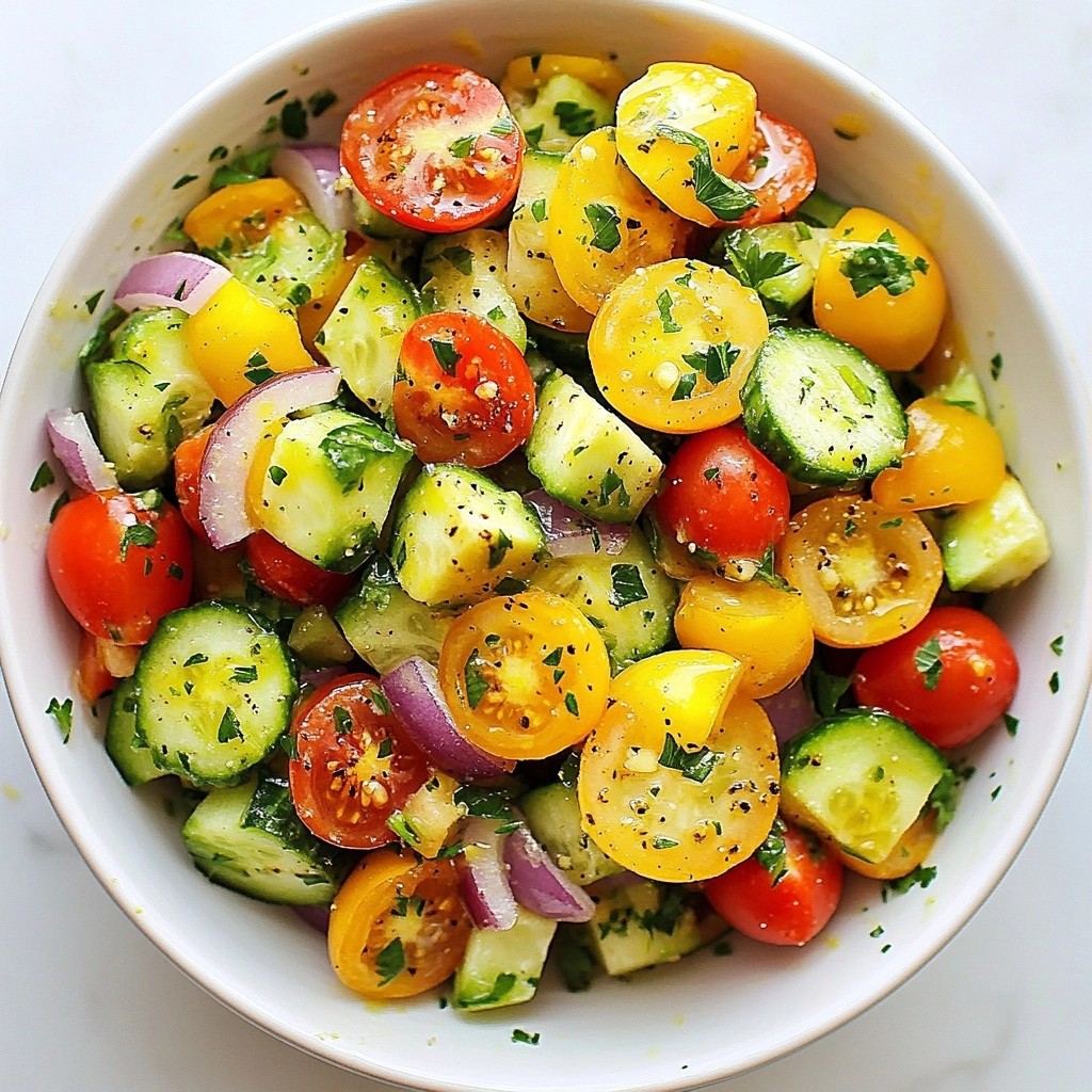 Zesty Healthy Lemon Cucumber Tomato Salad Delight