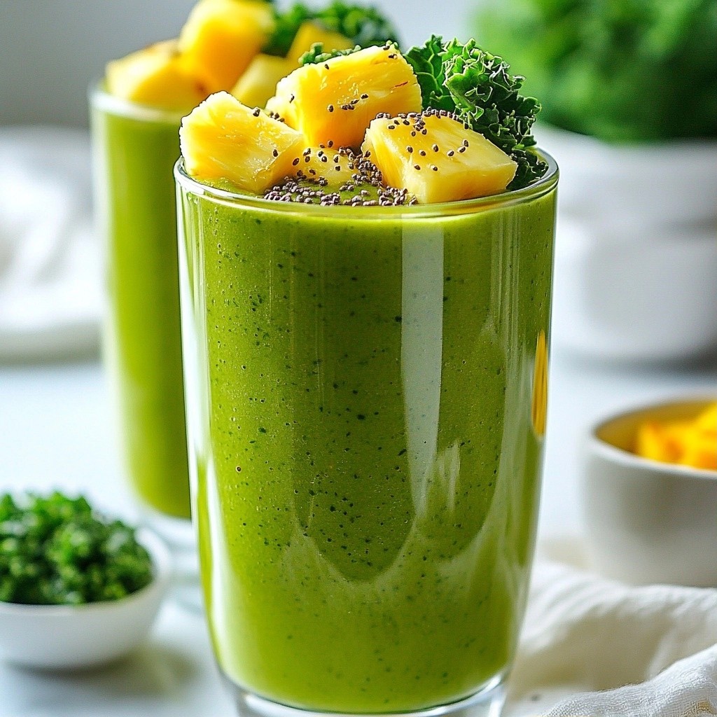 Refreshing Healthy Pineapple Kale Smoothie Recipe