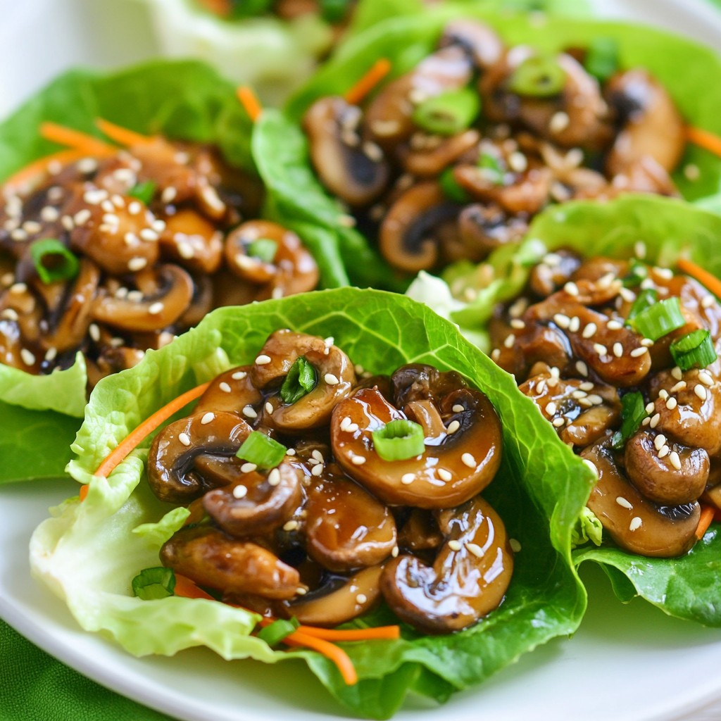 Teriyaki Mushroom Lettuce Wraps Flavorful and Easy Meal