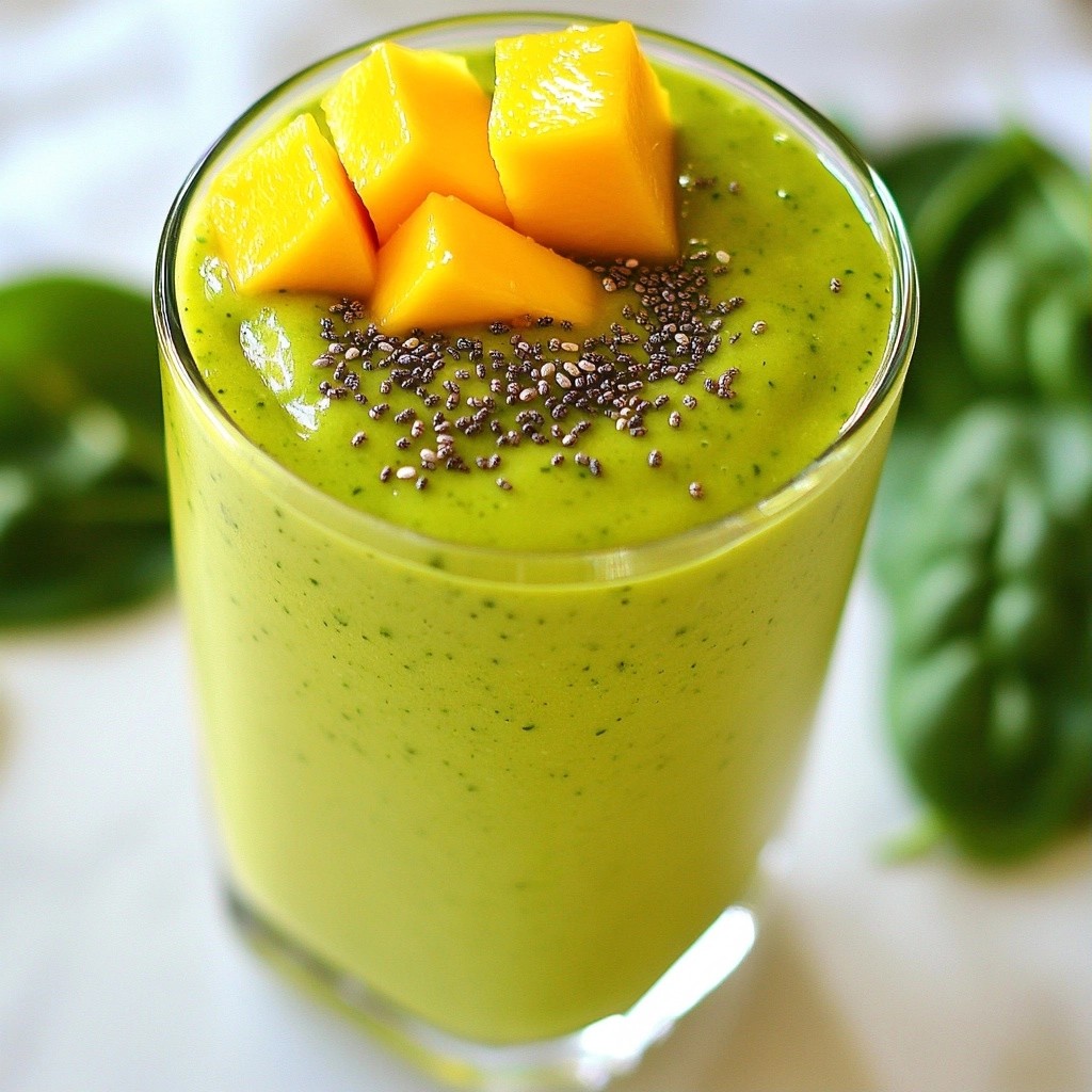 Tropical Healthy Mango Spinach Smoothie Delight