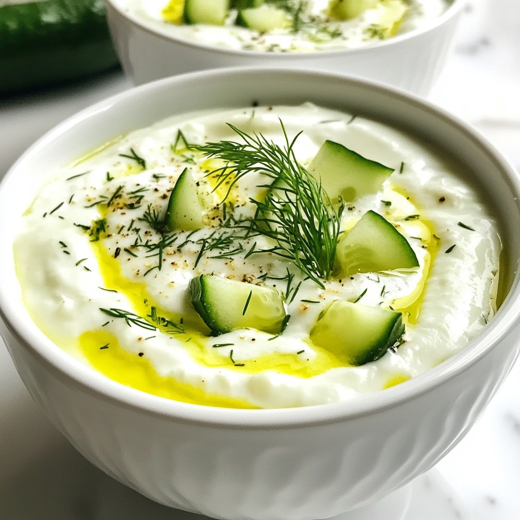 Chilled Healthy Greek Yogurt Cucumber Soup Recipe