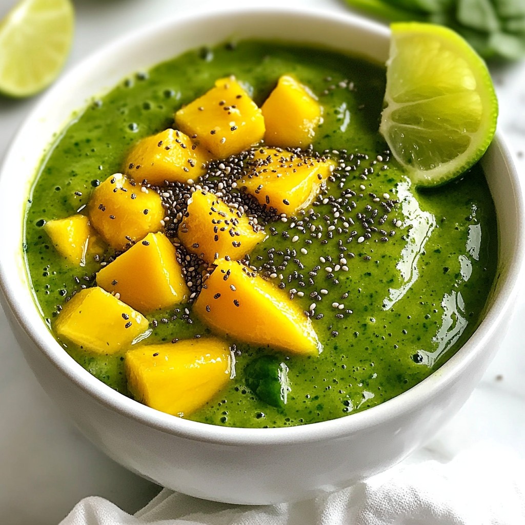 Refreshing Light Mango Spinach Green Smoothie Recipe