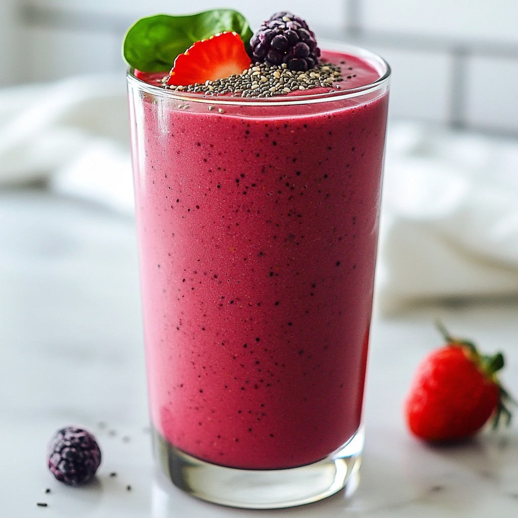 Light Berry and Spinach Protein Smoothie Delight