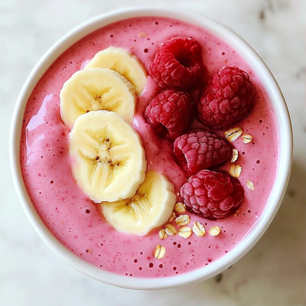 Creamy Healthy Raspberry Banana Oat Smoothie Recipe