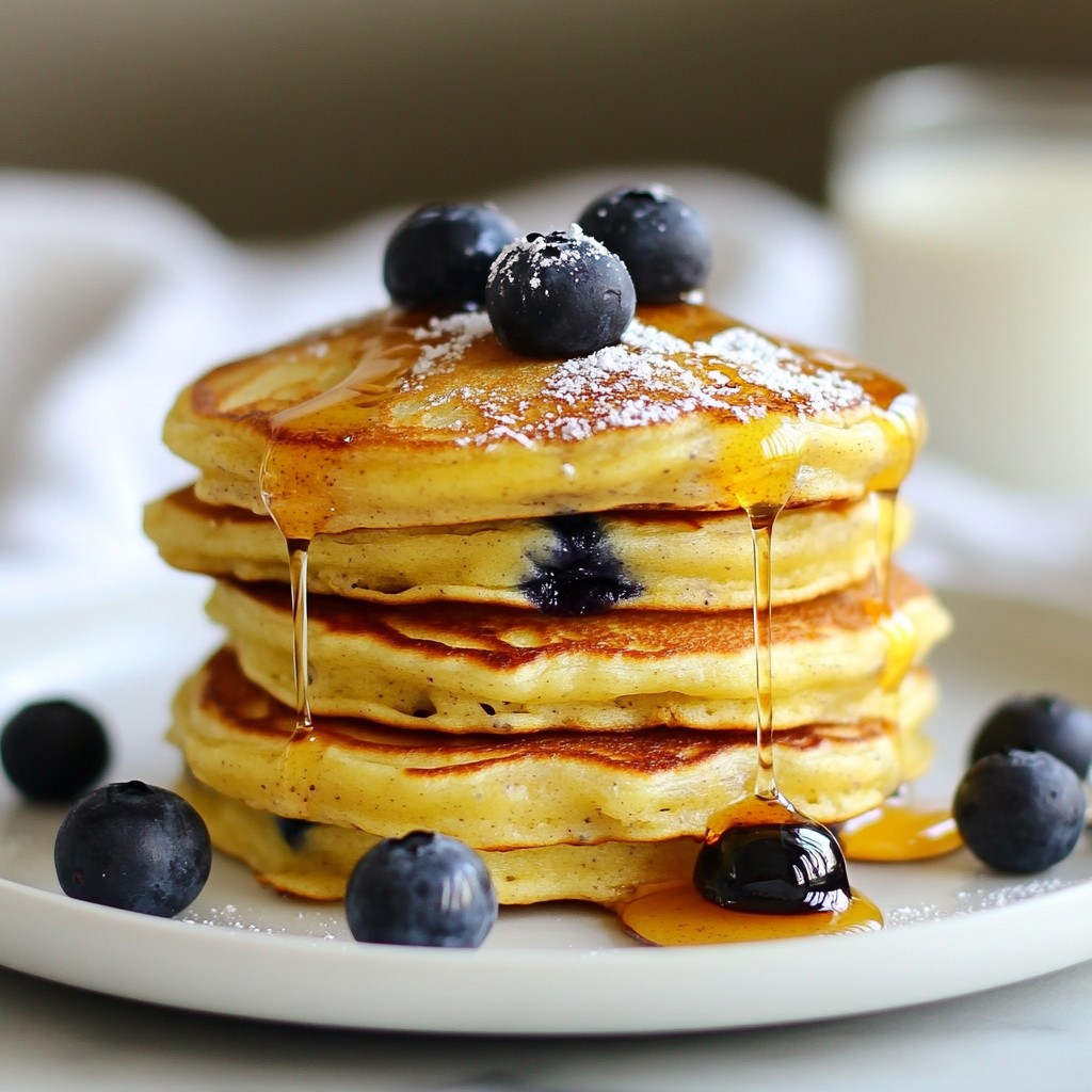 Light Fluffy Almond Flour Blueberry Pancakes Recipe