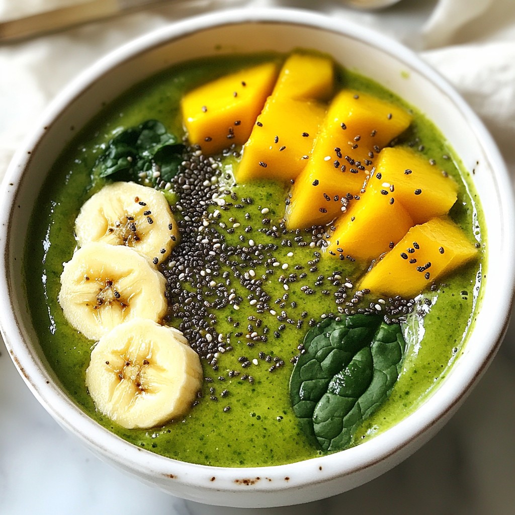 Refreshing Light Mango Spinach Green Smoothie Recipe