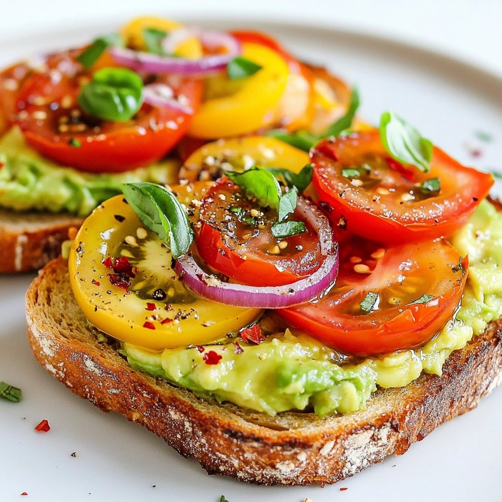 Hearty Healthy Avocado and Tomato Breakfast Toast