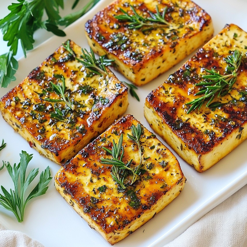 Healthy Herb-Marinated Baked Tofu Steaks Recipe