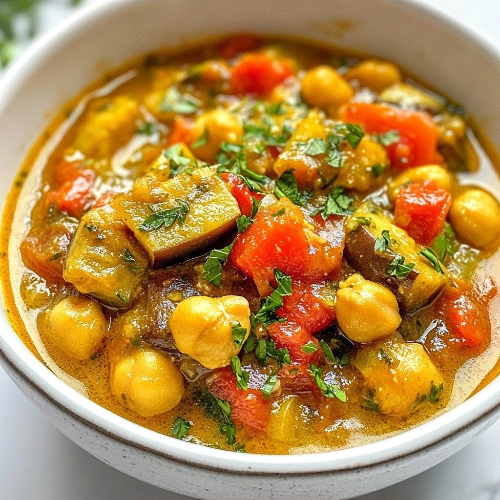 Hearty Healthy Eggplant Chickpea Stew Comfort Meal