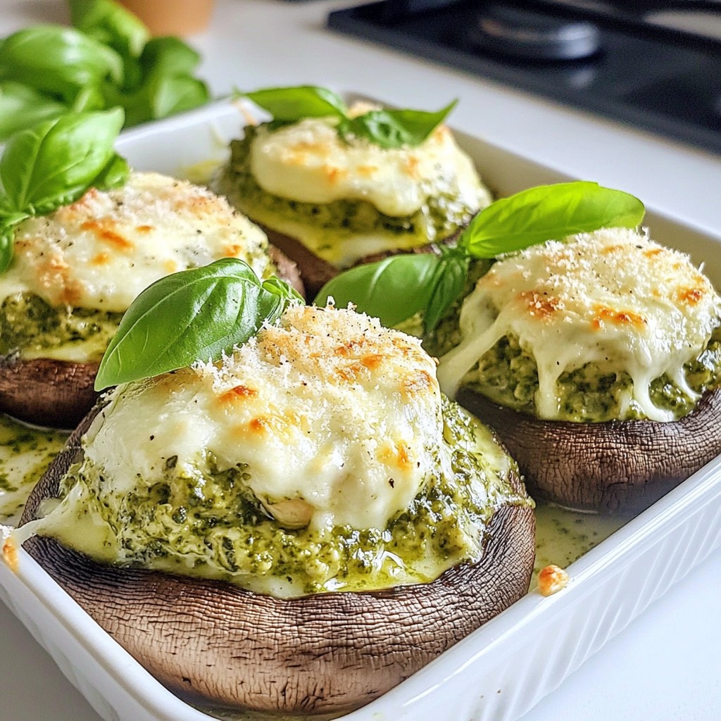 Pesto Chicken Stuffed Mushrooms Savory and Easy Dish