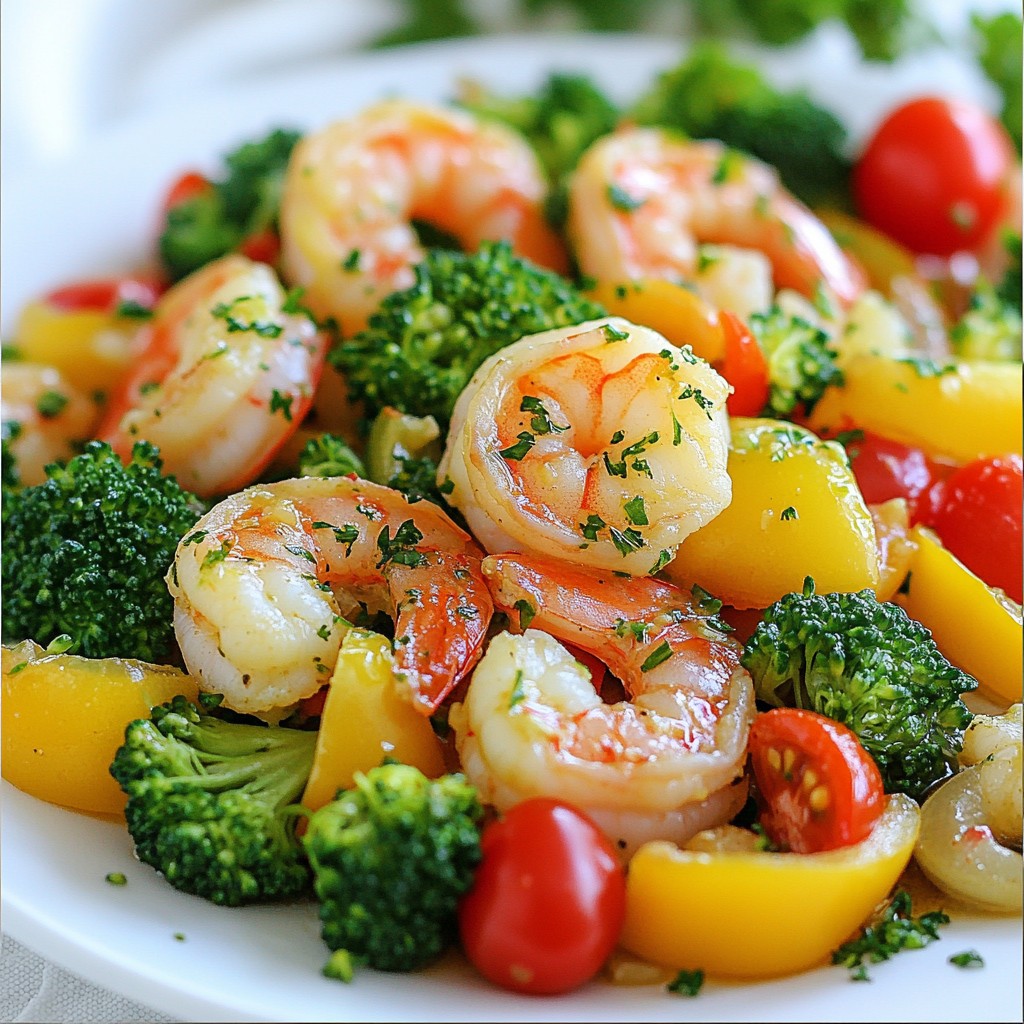 Healthy One-Pan Lemon Garlic Shrimp and Vegetables Meal