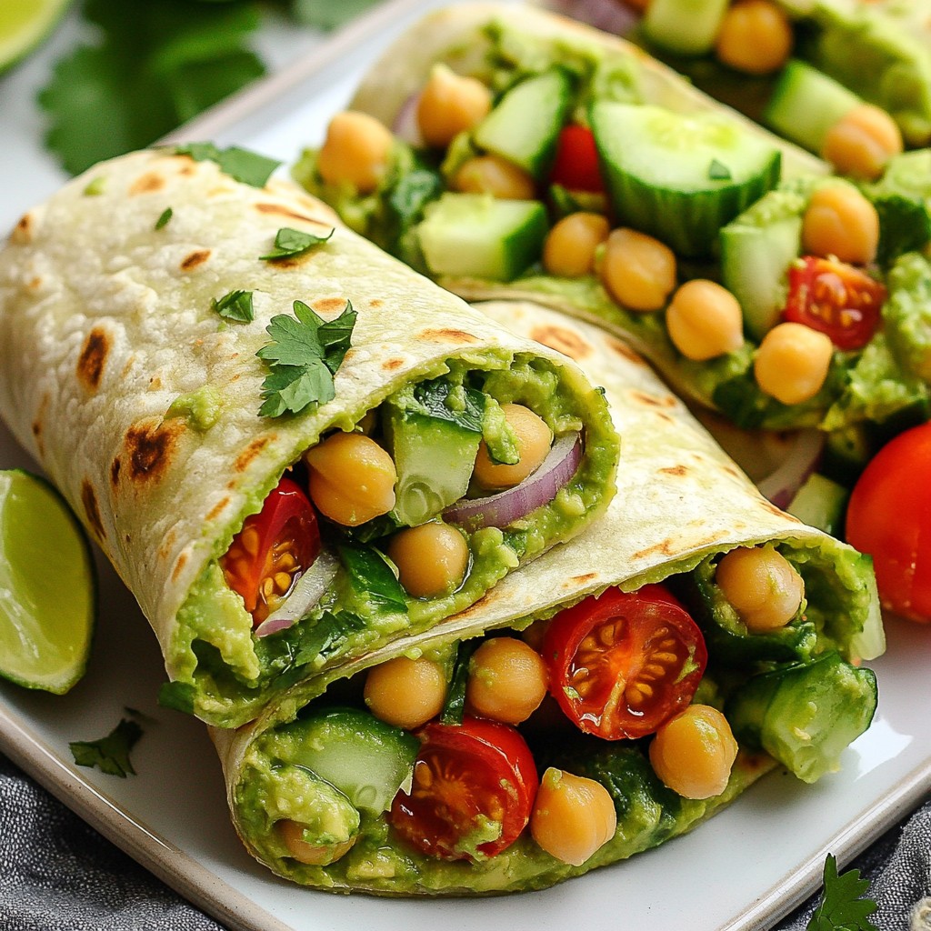 Clean Eating Chickpea Avocado Salad Wraps Delight