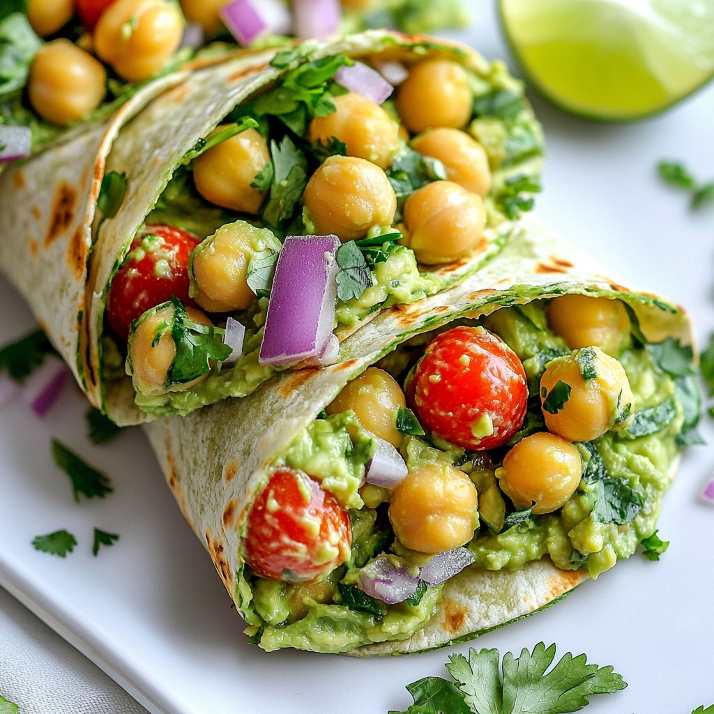 Clean Eating Chickpea Avocado Salad Wraps Delight