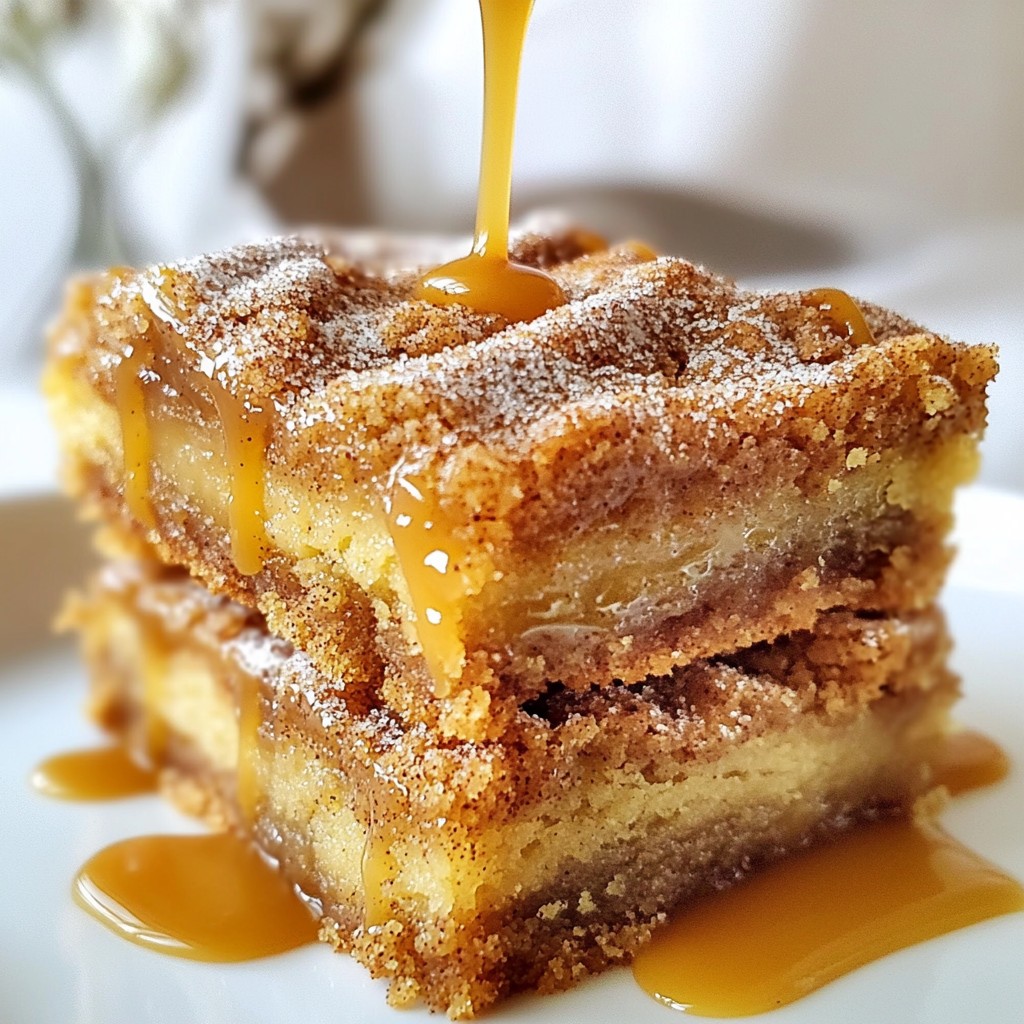Caramel Snickerdoodle Blondies Sweet Dessert Delight