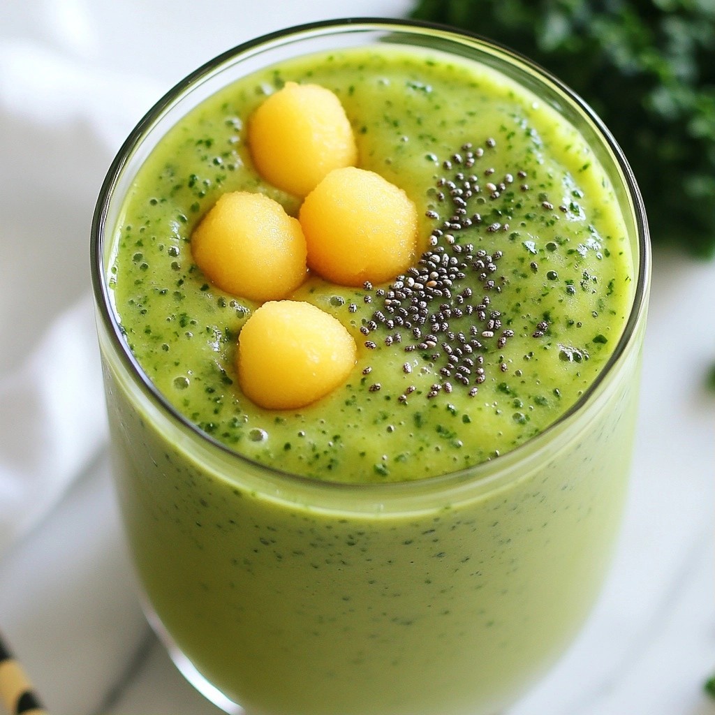Refreshing Healthy Melon and Kale Green Smoothie Recipe