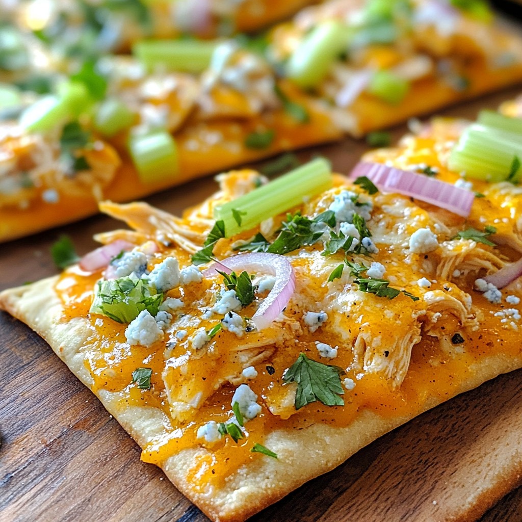Spicy Buffalo Chicken Flatbread Flavorful Easy Recipe