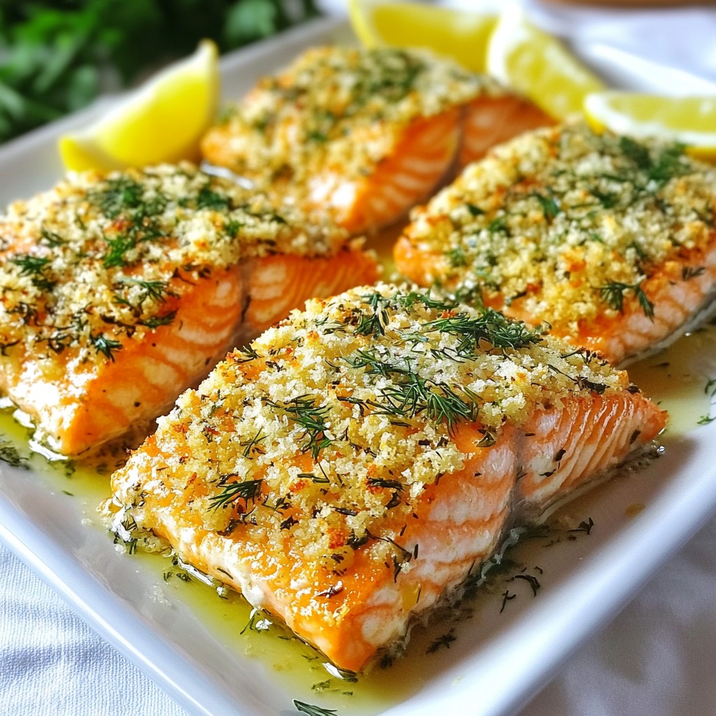 Light Herb-Crusted Baked Salmon Fillets Easy Recipe