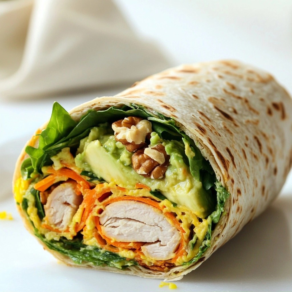 Nutty Healthy Turkey Ham and Avocado Wrap Delight