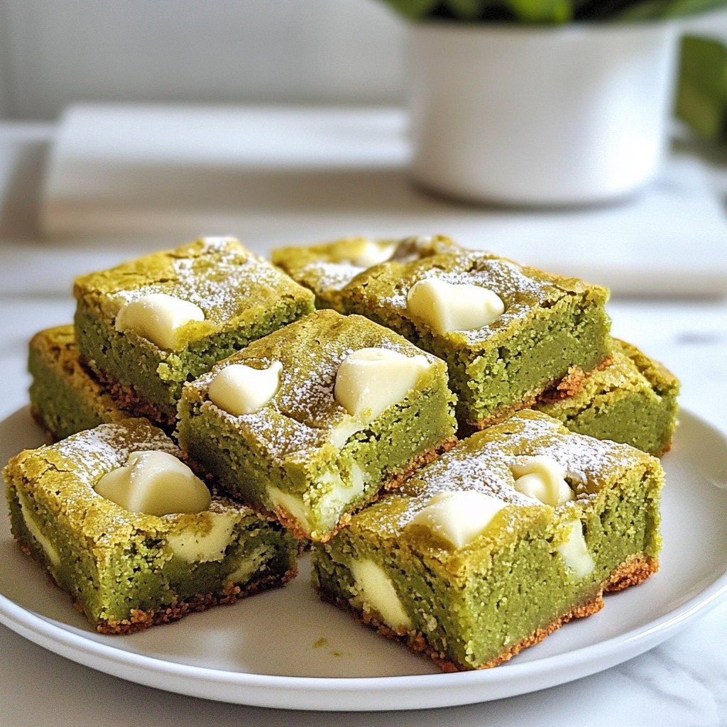 Matcha White Chocolate Blondies Flavorful Sweet Treat