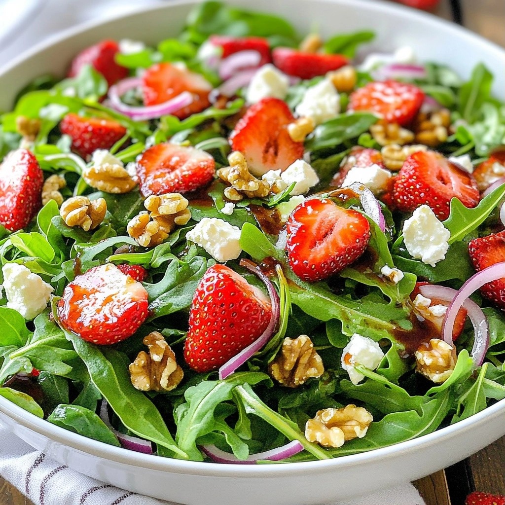 Fresh Healthy Arugula Strawberry Spinach Salad Delight