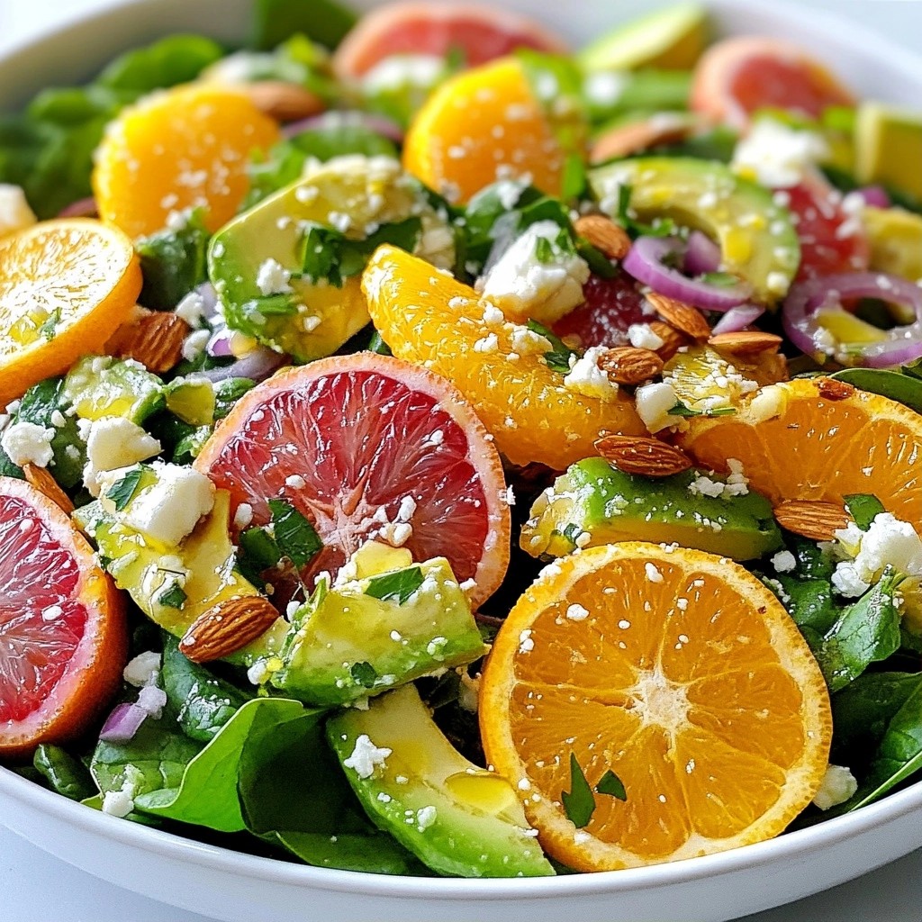 Zesty Healthy Citrus Avocado Spinach Salad Delight
