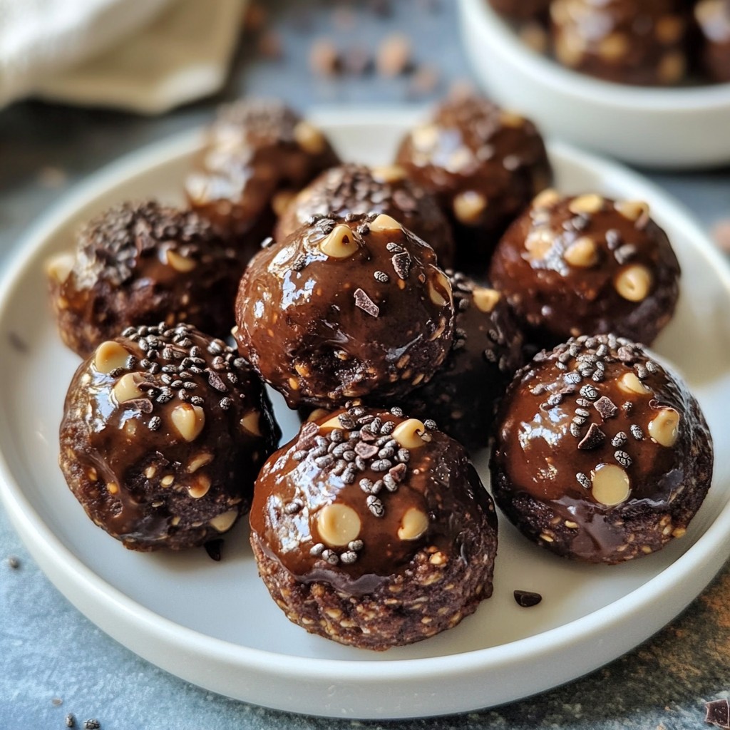 Chocolate Peanut Butter Protein Bites Tasty Snack Idea