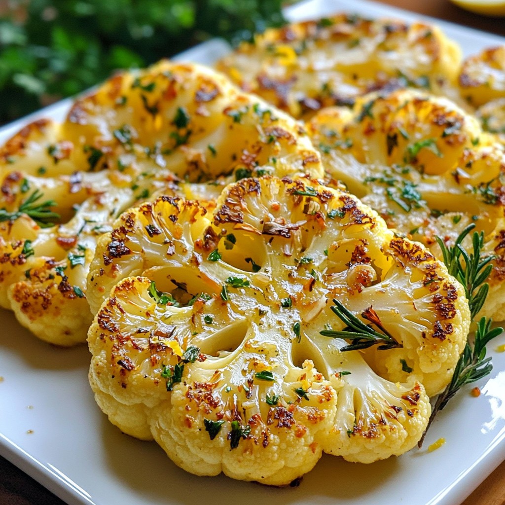 Garlic Herb Roasted Cauliflower Steaks Flavor Boost