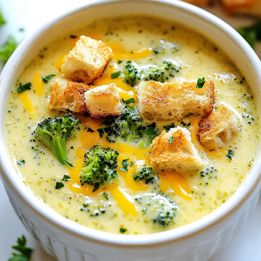Creamy Broccoli Cheddar Soup Comforting and Hearty Meal