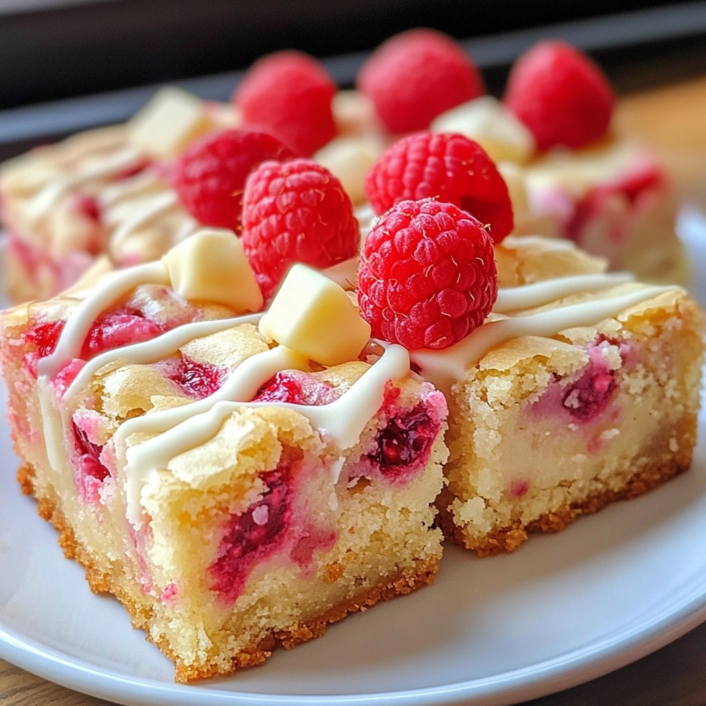 White Chocolate Raspberry Blondies Delightful Treat