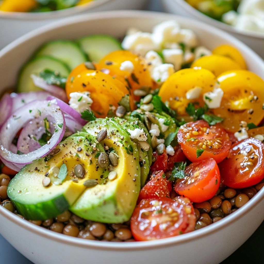 Hearty Healthy Lentil and Avocado Bowl Recipe