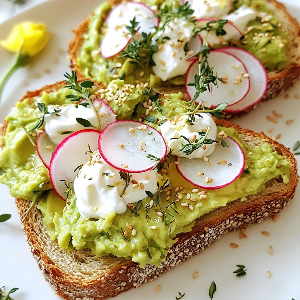 Creamy Healthy Avocado Toast with Radish Recipe