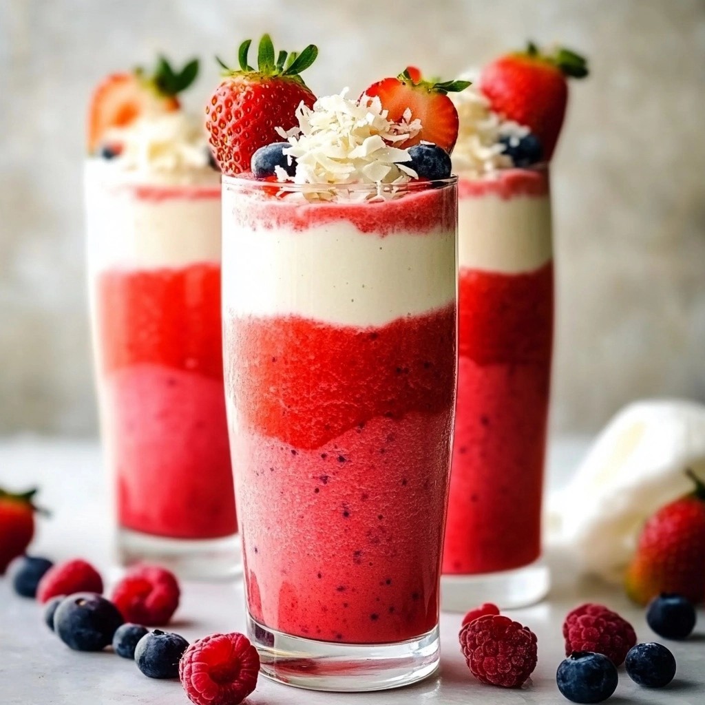 Tropical Healthy Mixed Berry Coconut Smoothie Delight