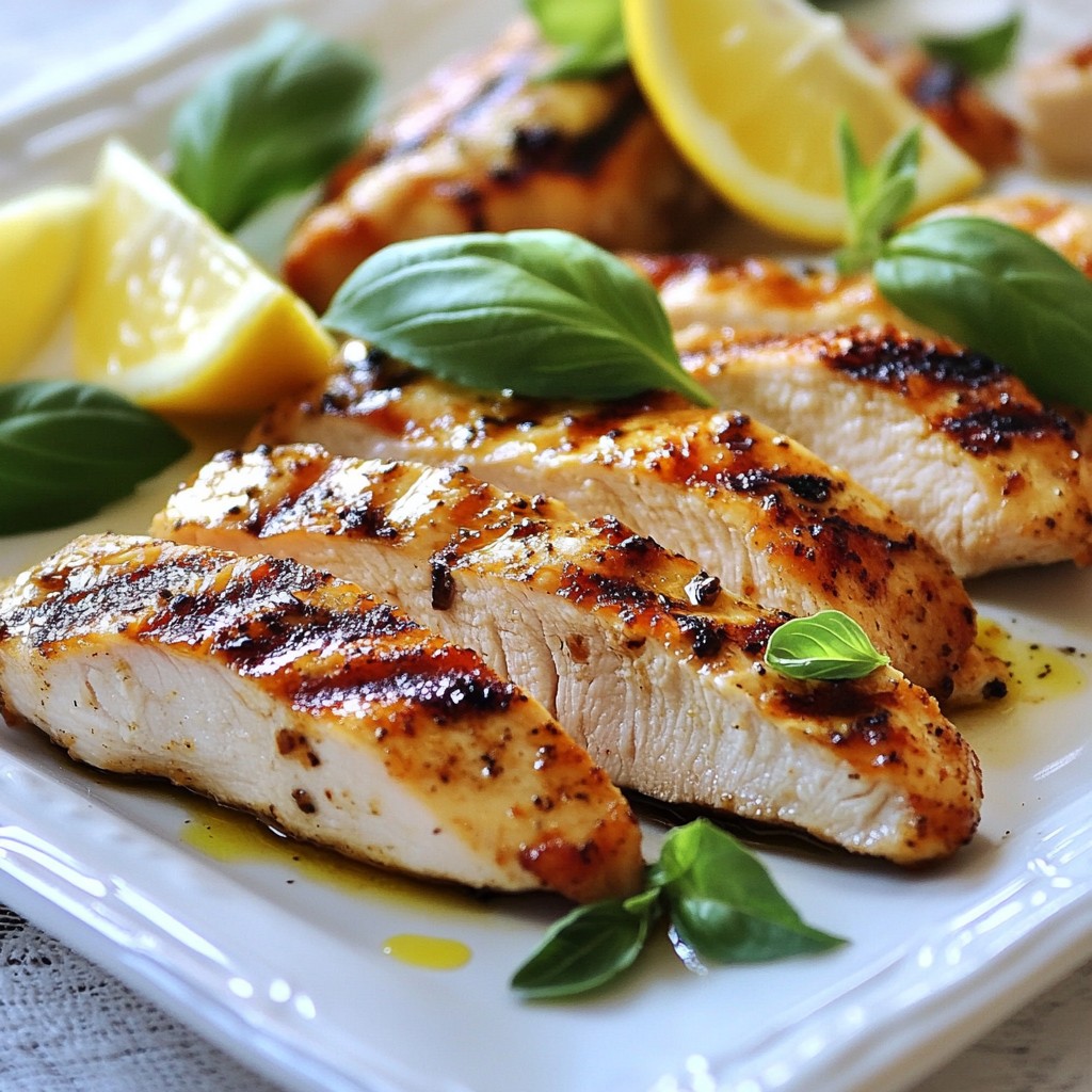 Tender Healthy Lemon Basil Grilled Chicken Recipe