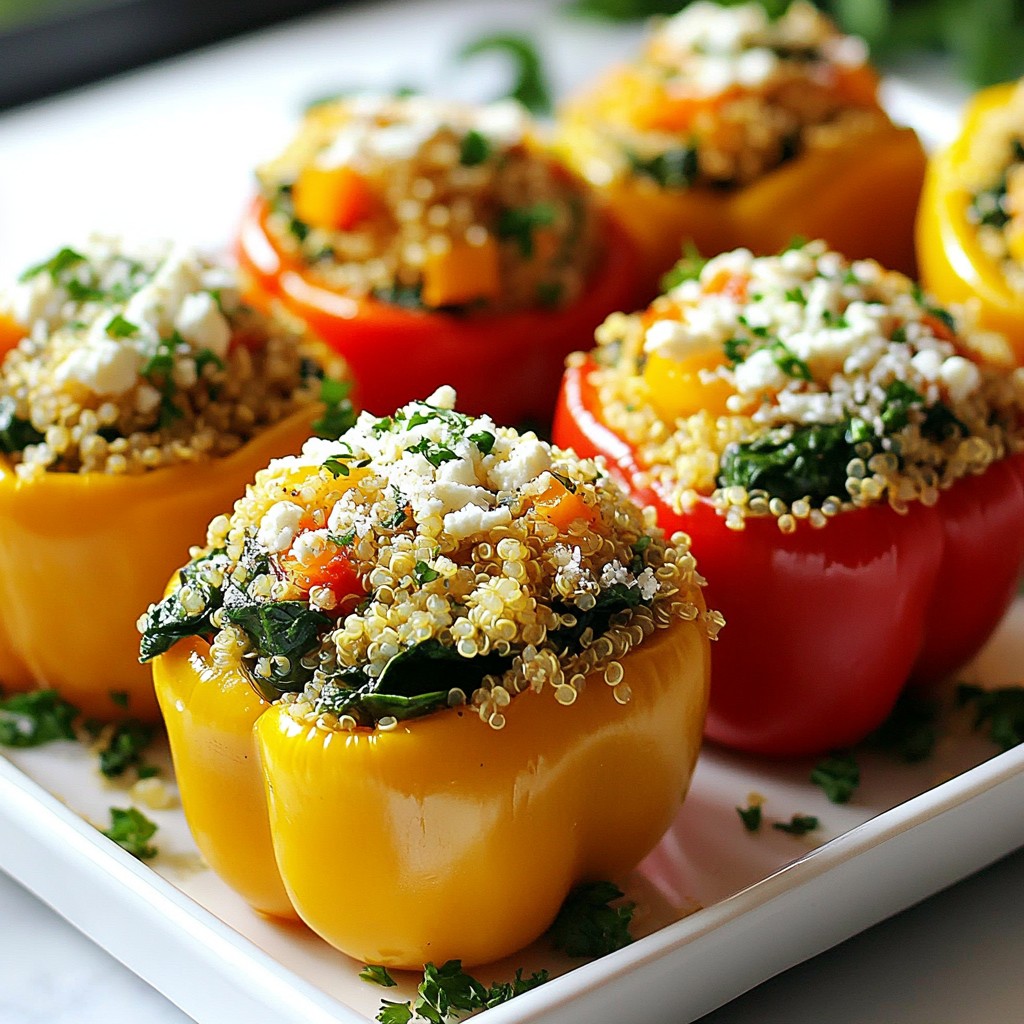 Nutritious Spinach and Feta Stuffed Bell Peppers Delight