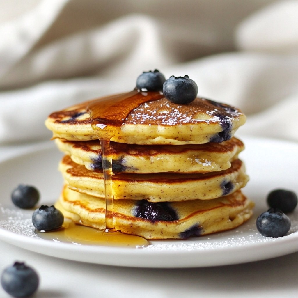 Light Fluffy Almond Flour Blueberry Pancakes Recipe