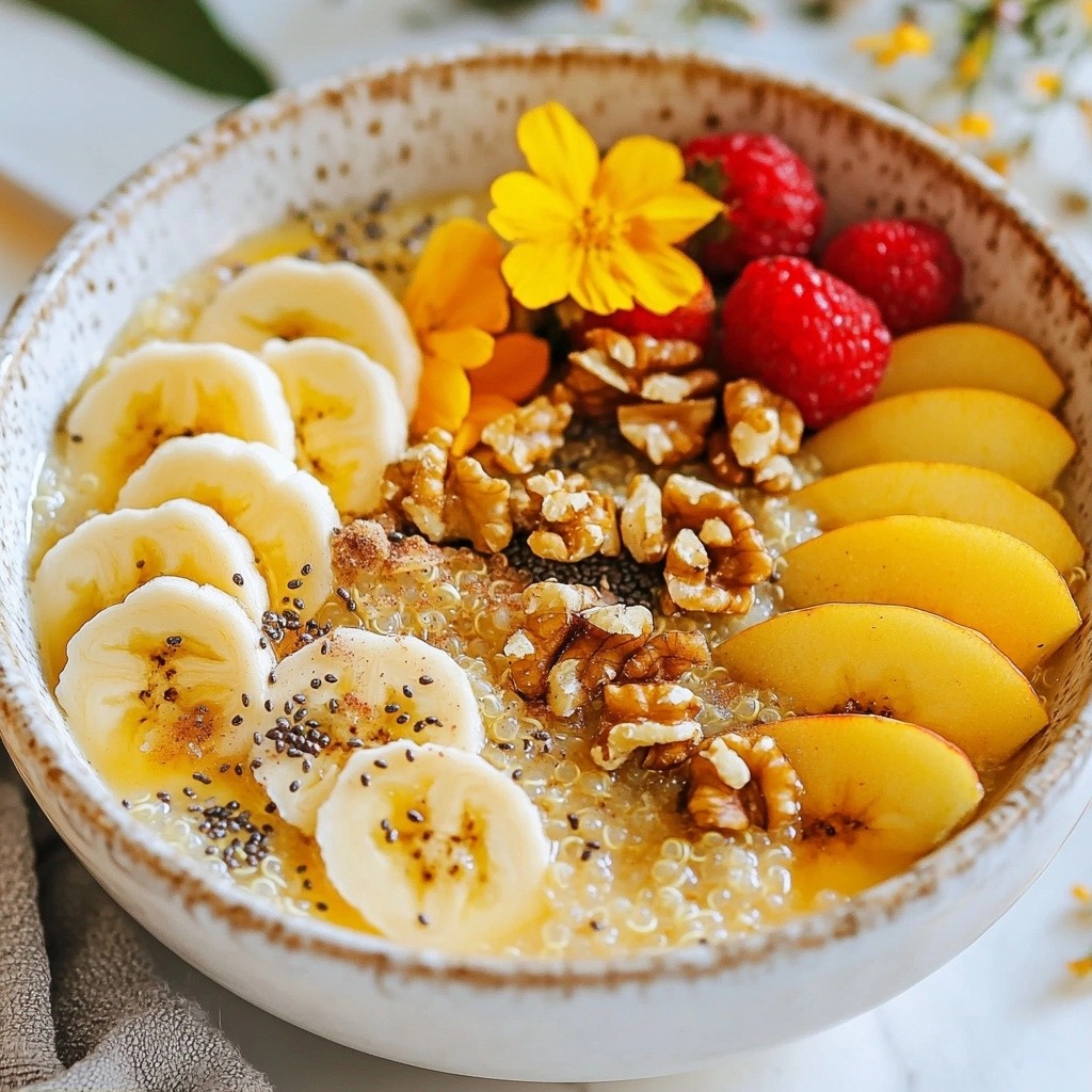 Fluffy Healthy Cinnamon Quinoa Breakfast Bowl Recipe