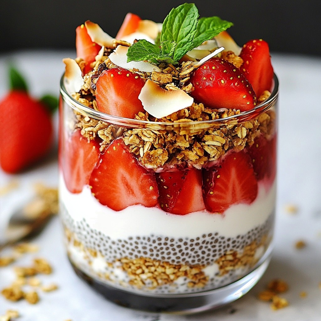 Strawberry Coconut Chia Parfait Easy and Healthy Snack