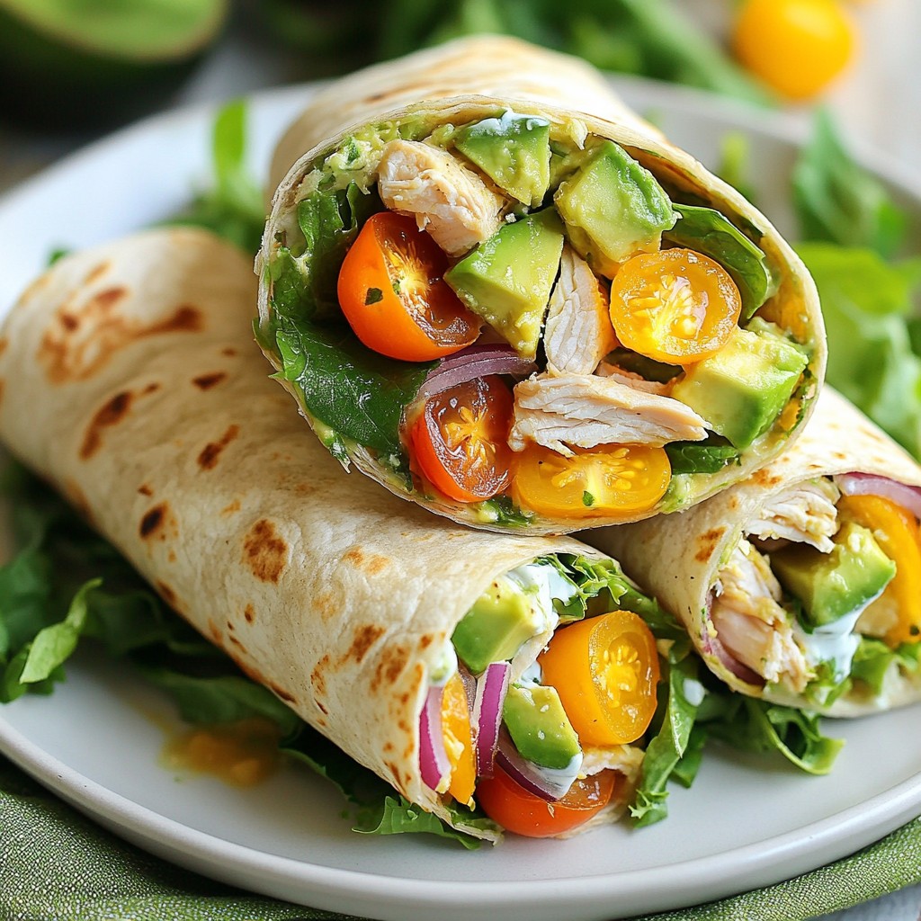 Clean Eating Chicken and Avocado Wraps Delight