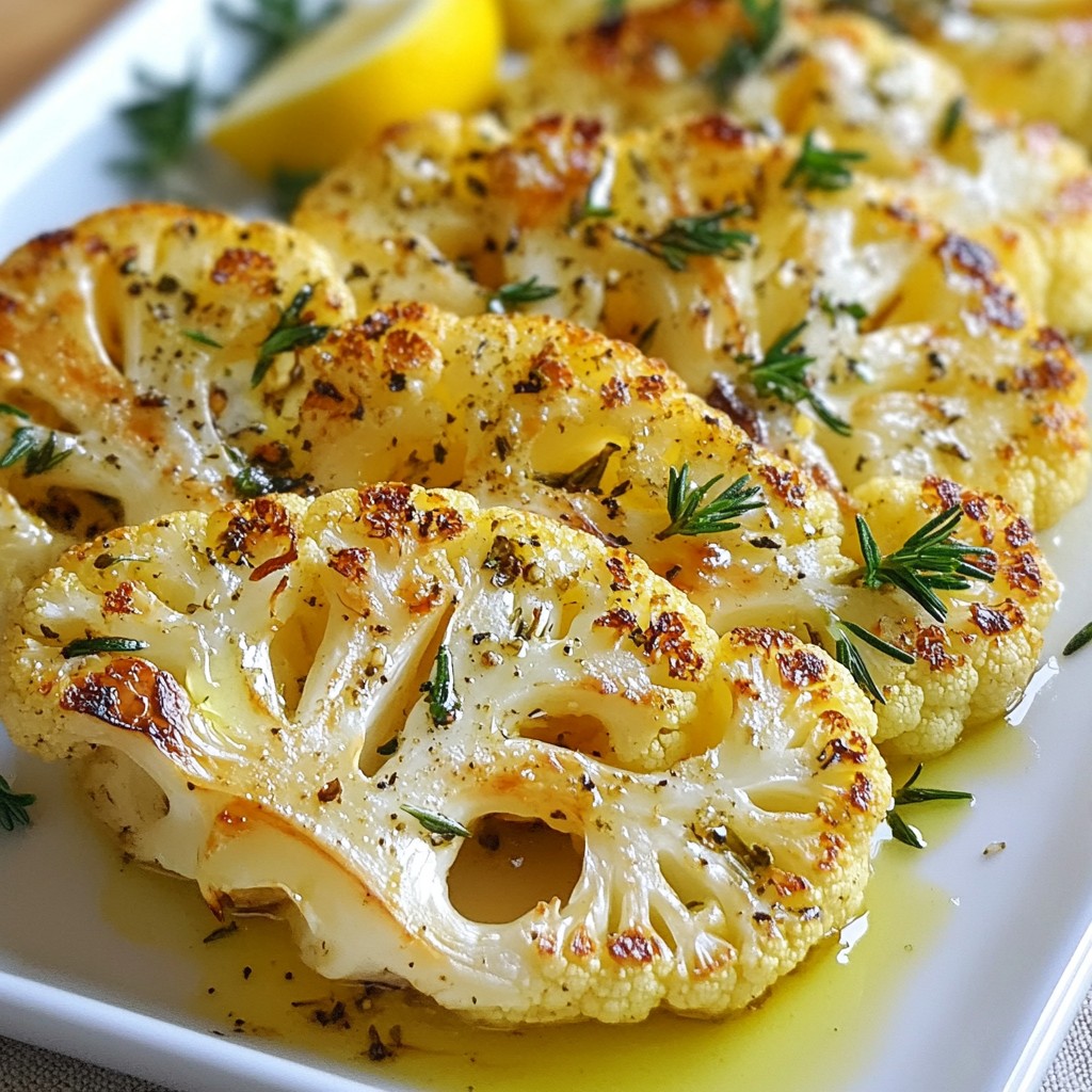 Garlic Herb Roasted Cauliflower Steaks Flavorful Dish