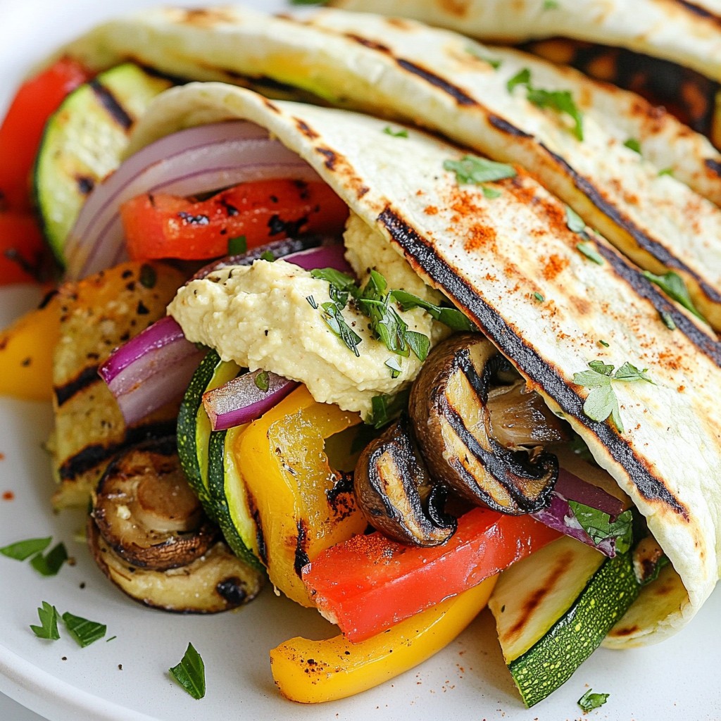 Wholesome Grilled Veggie and Hummus Wraps Delight