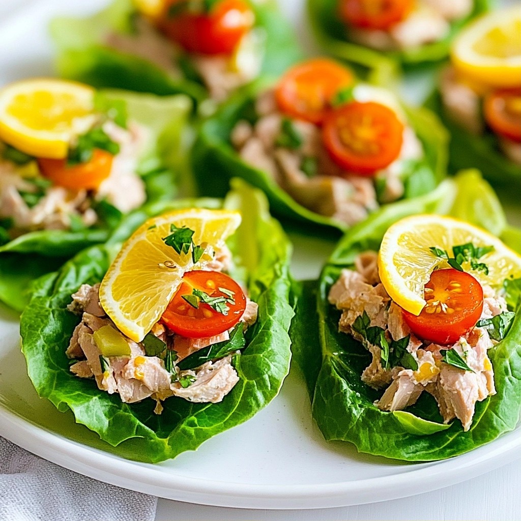 Zesty Healthy Lemon Herb Tuna Lettuce Wraps Recipe
