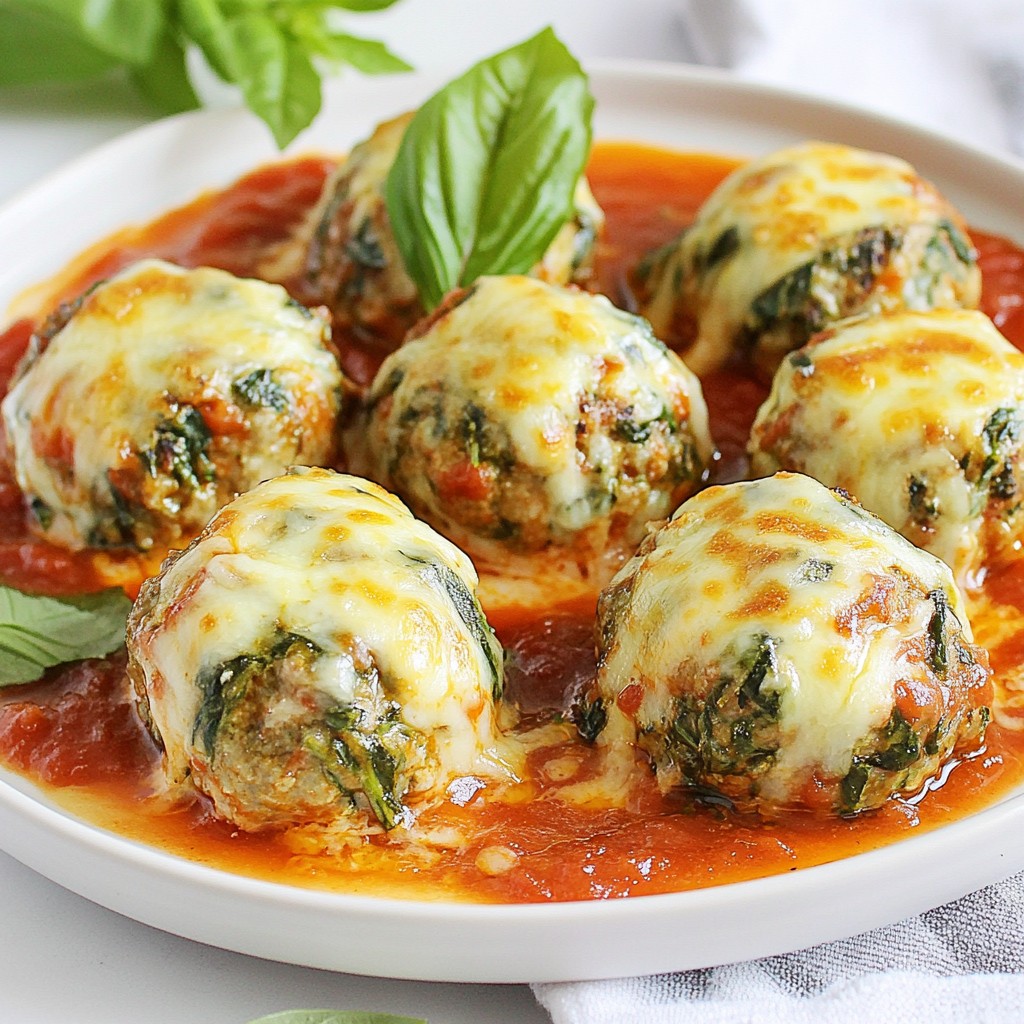 Cheesy Spinach Stuffed Meatballs Flavorful Dinner Idea