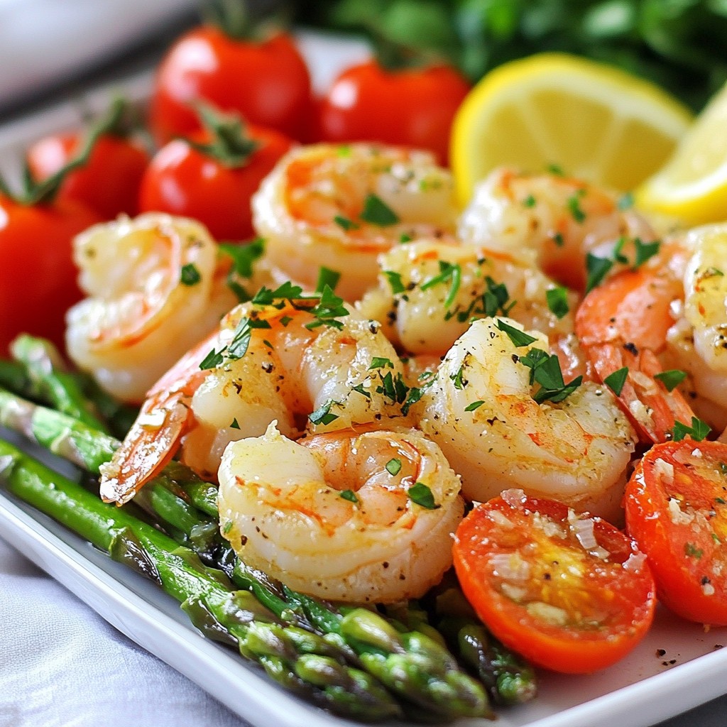 Healthy One-Pan Lemon Garlic Shrimp and Vegetables Dish