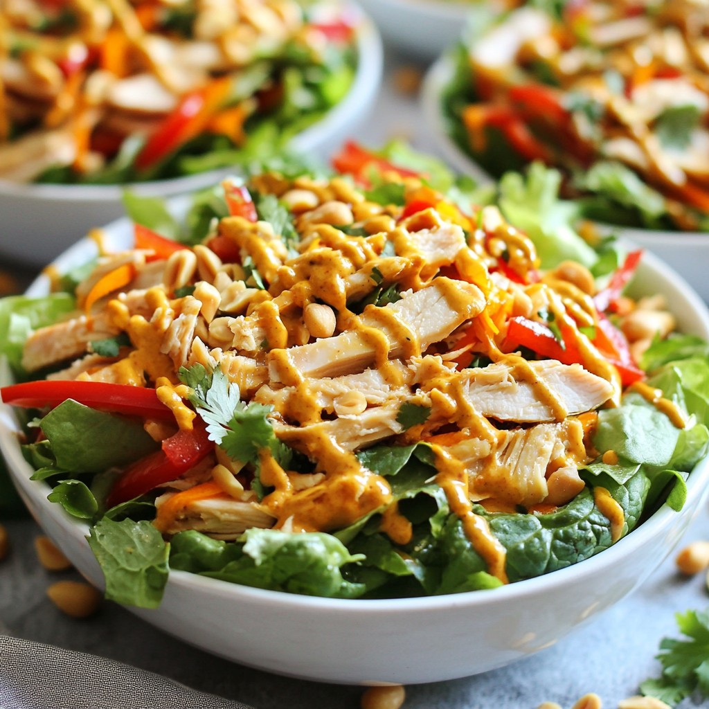 Crispy Healthy Thai Peanut Chicken Salad Recipe